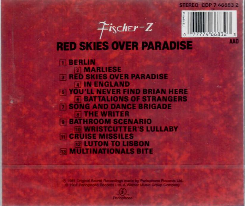 Fischer Z - Red Skies Over Paradise   / CD Album - neu & ovp Neuware b