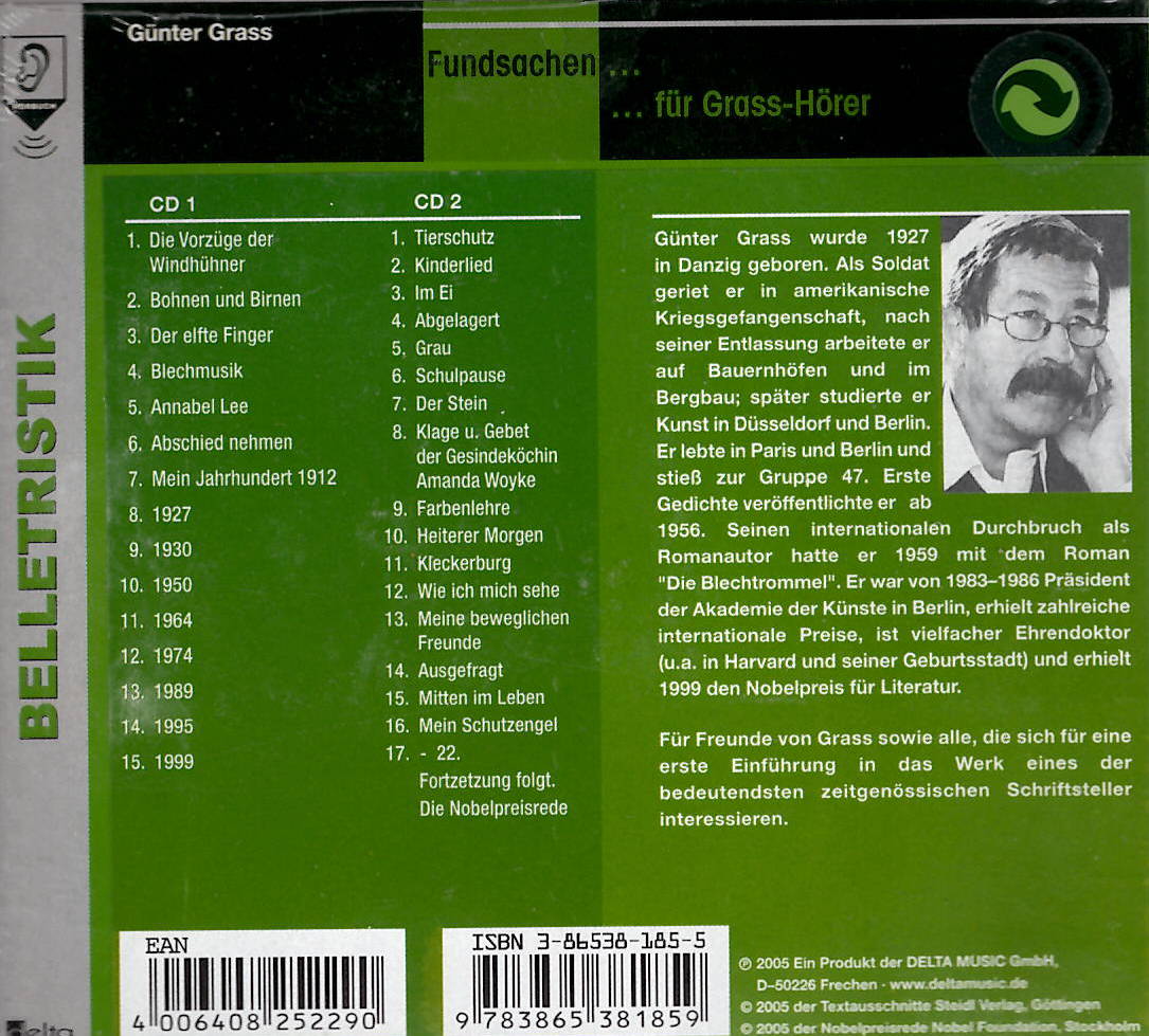 Günter Grass - Fundsachen für Grass-Hörer / 2 CD Hörbuch  - neu & ovp Neuware b