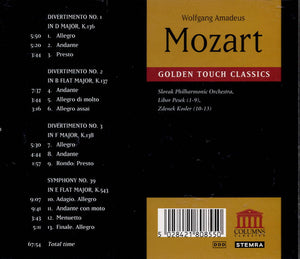 WOLFGANG AMADEUS MOZART - GOLDEN TOUCH CLASSICS -  Symphonies Nos. 35, 36, 26