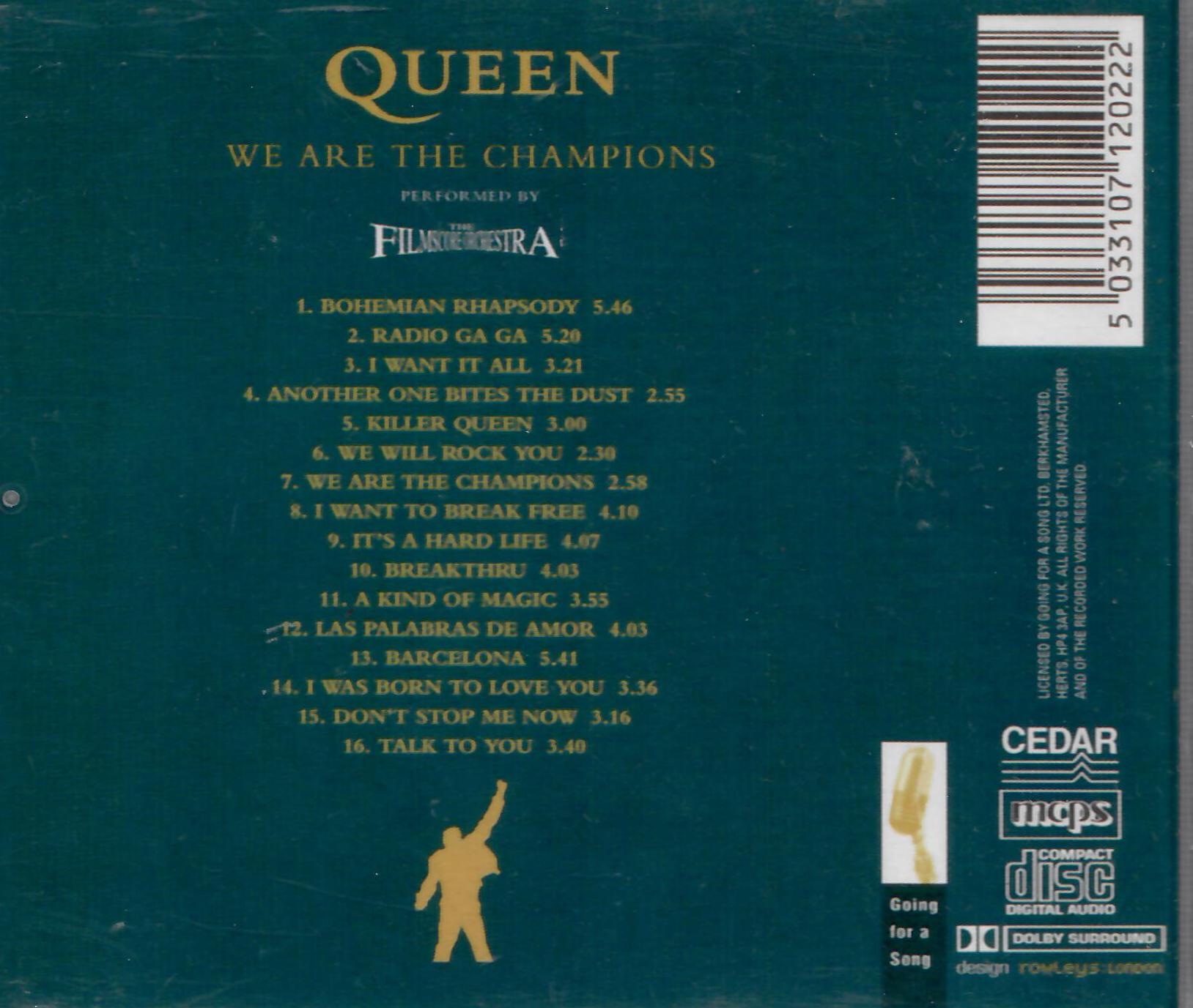 THE FILMSCORE ORCHESTRA: QUEEN - WE ARE THE CHAMPIONS - gebraucht sehr guter Zustand